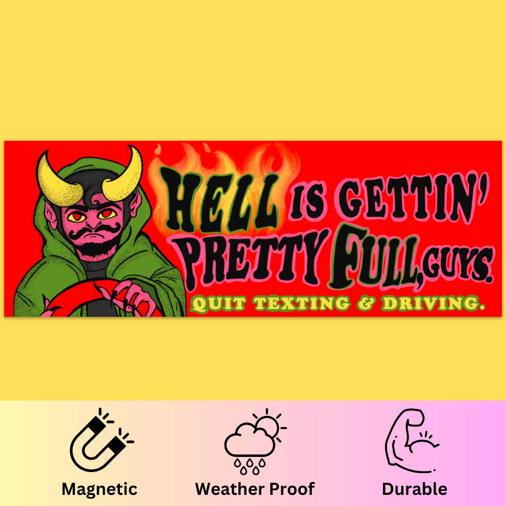 Quit Texting and Driving' Bumper Magnet
