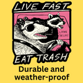 Live Fast, Eat Trash' Bumper Sticker
